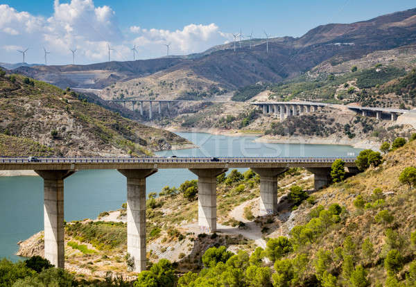 Nevada Berge Autobahn Kreuze Regeln Reservoir Stock foto © backyardproductions