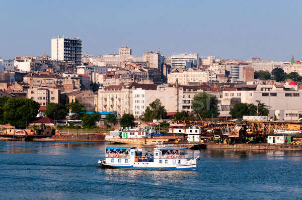 Foto stock: Belgrado · verão · turista · rio · negócio · edifício