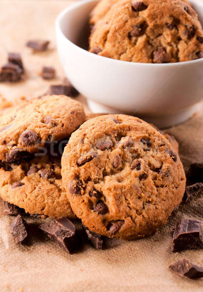 Süß Zeit hausgemachte Cookies Schokolade Krümel Stock foto © badmanproduction