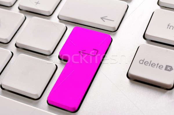 Lila belépés szelektív fókusz gomb számítógép laptop Stock fotó © badmanproduction