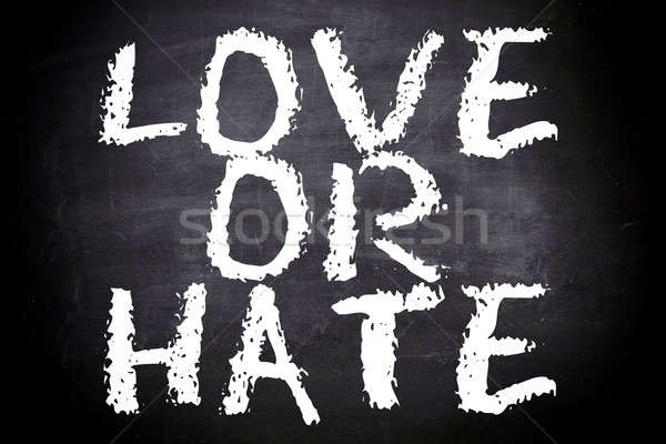 Miłości nienawiści tekst Tablica streszczenie list Zdjęcia stock © badmanproduction