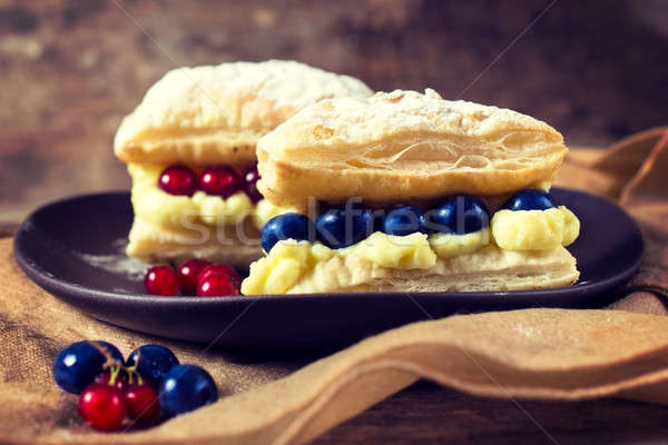 Cake wit berry fruit Stock photo © badmanproduction