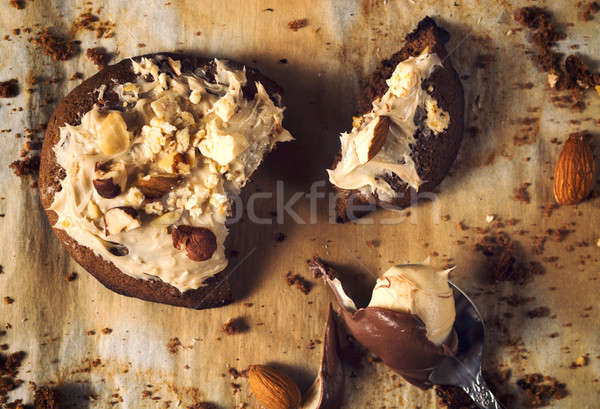 Sweet cookie fondu chocolat noix [[stock_photo]] © badmanproduction