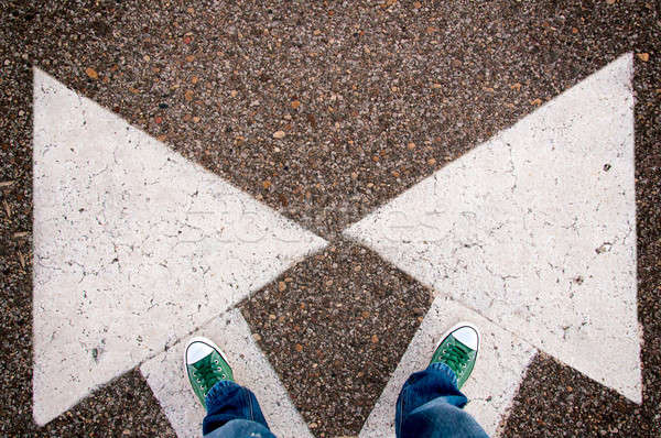 Verde alb stradă picioare blugi Imagine de stoc © badmanproduction