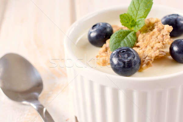 Panna cotta with blueberries Stock photo © badmanproduction