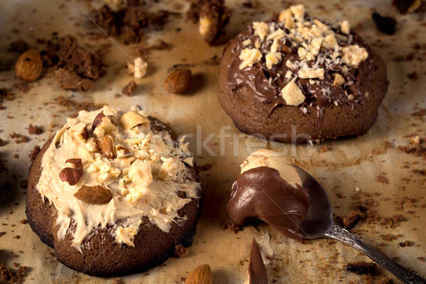 Chocolat cookies mise au point sélective cookie blanche [[stock_photo]] © badmanproduction