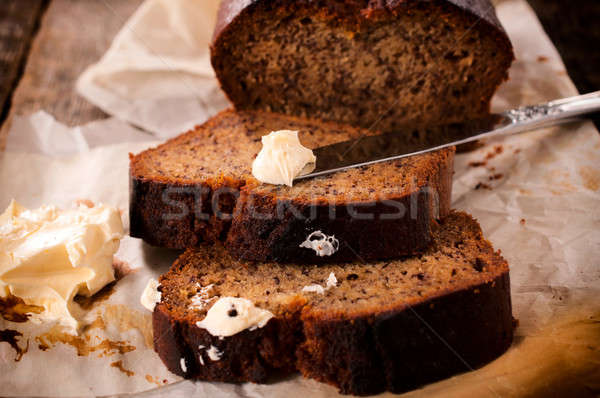 Stockfoto: Boter · brood · donkere · melk · focus