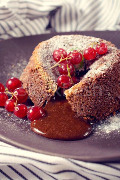Homemade lava cake Stock photo © badmanproduction