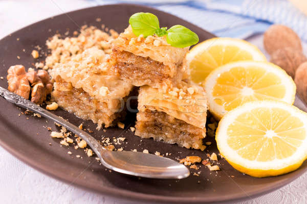 Baklava in the plate Stock photo © badmanproduction