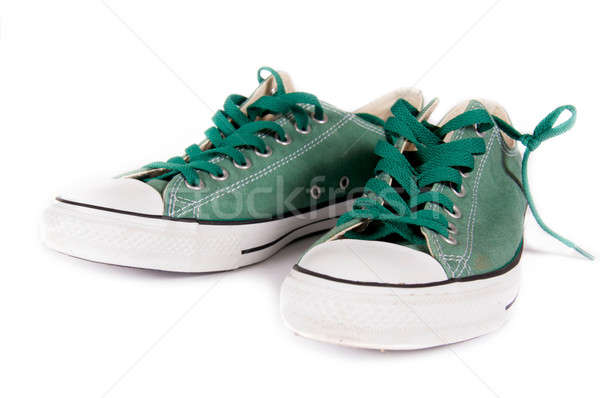 運動鞋 對 綠色 孤立 白 時尚 商業照片 © badmanproduction