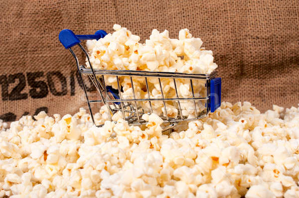 Pop corn in trolley Stock photo © badmanproduction