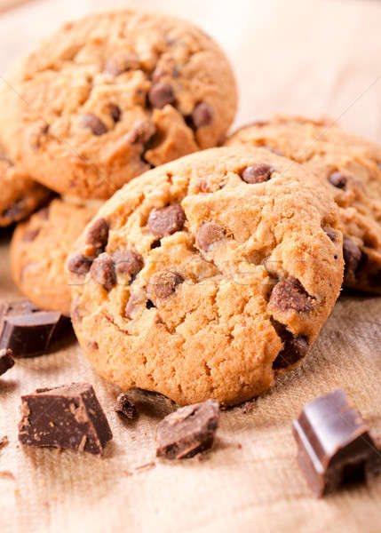 Słodkie cookie czekolady bułka tarta selektywne focus front Zdjęcia stock © badmanproduction