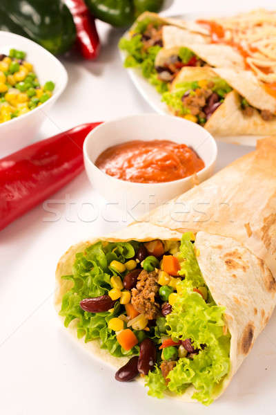 [[stock_photo]]: Mise · au · point · sélective · alimentaire · santé · restaurant · vert