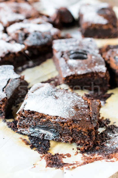 Lezzetli seçici odak çikolata çikolatalı kek Paskalya Stok fotoğraf © badmanproduction