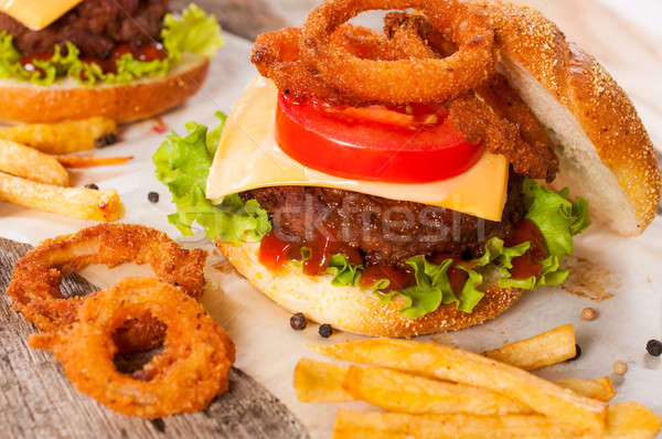 Beef and chips Stock photo © badmanproduction