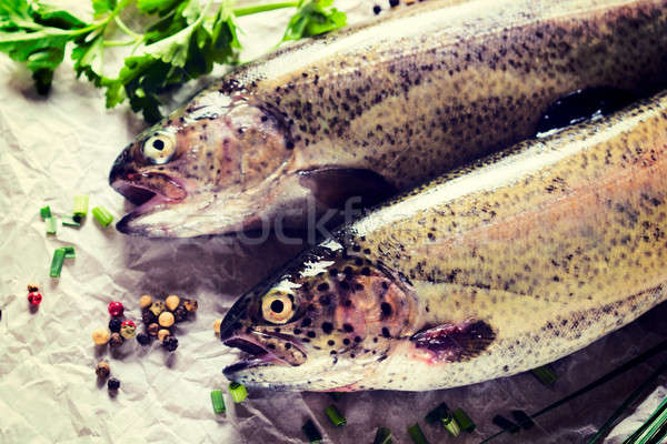 Raw mackerel fish Stock photo © badmanproduction