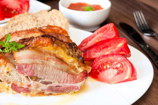 Varkensvlees kaas traditioneel vlees gesmolten spek Stockfoto © badmanproduction