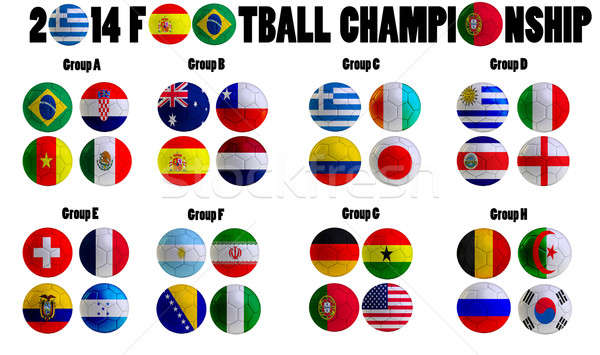 Fotbal campionat 2014 Brazilia Grupuri natiune Imagine de stoc © badmanproduction