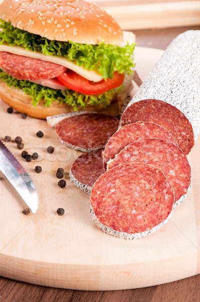Sausage and sandwich Stock photo © badmanproduction