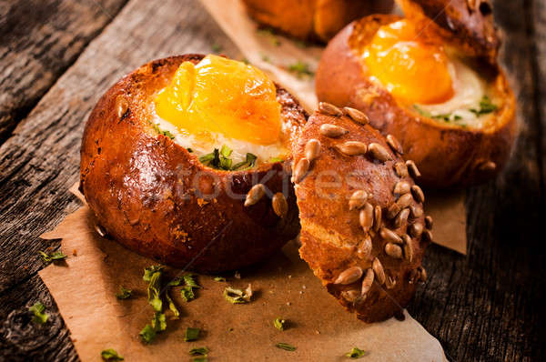 Egg in bun Stock photo © badmanproduction