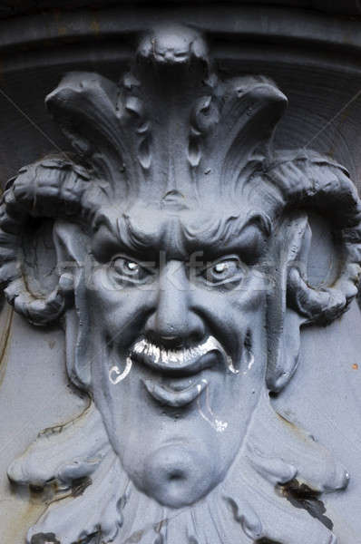 Diabeł rzeźba metal posąg scary cmentarz Zdjęcia stock © badmanproduction