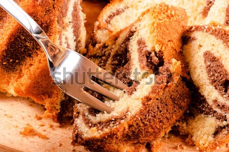 Cake on fork Stock photo © badmanproduction