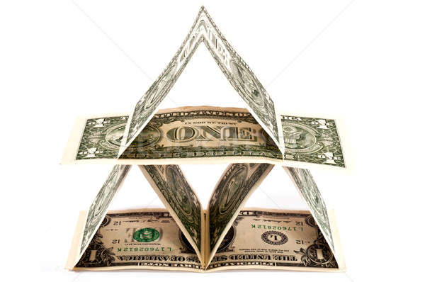 Jeden Dolar piramidy działalności ceny Zdjęcia stock © badmanproduction