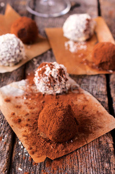 Tatlı çikolata kıyılmış sağlık sunmak Stok fotoğraf © badmanproduction