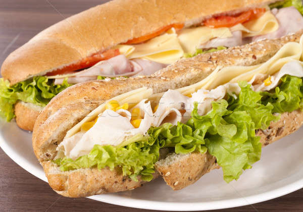 Sandwiches on plate Stock photo © badmanproduction