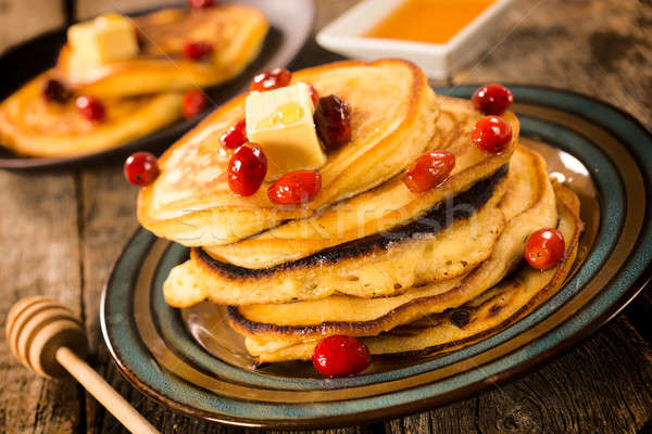 Pancakes in plate Stock photo © badmanproduction