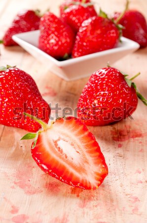Stains from strawberries Stock photo © badmanproduction