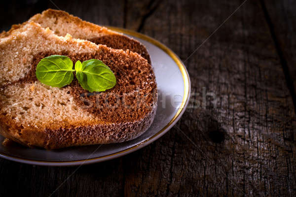 Slices of marble cake Stock photo © badmanproduction