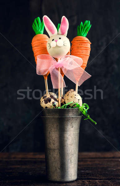 Carrots and bunny cake pops Stock photo © badmanproduction