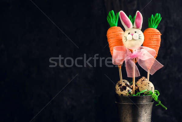 Carrots and bunny cake pops Stock photo © badmanproduction