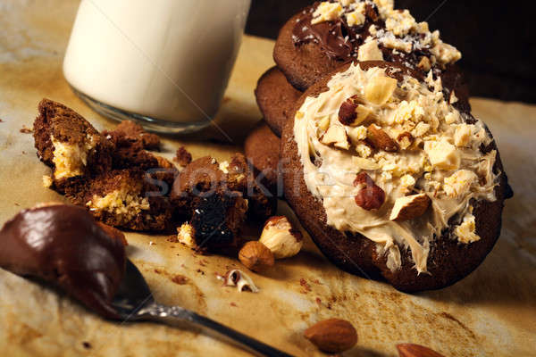 甘い ビスケット 選択フォーカス クッキー 白 チョコレート ストックフォト © badmanproduction