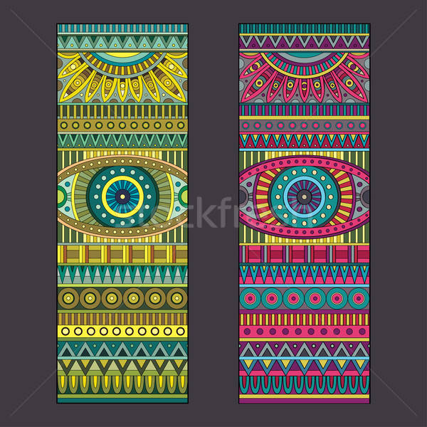 Abstract vector tribal etnic set trei Imagine de stoc © balabolka