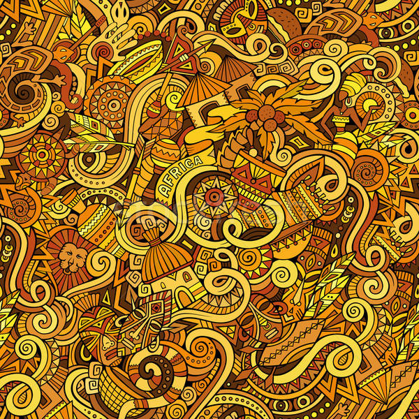 Rajz firkák Afrika stílus végtelen minta színes Stock fotó © balabolka