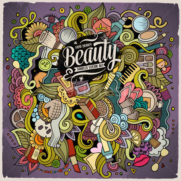 Stock photo: Cartoon cute doodles hand drawn Beauty illustration