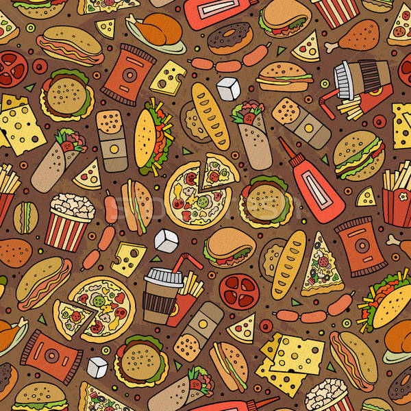 Foto d'archivio: Cartoon · cute · fast · food · colorato