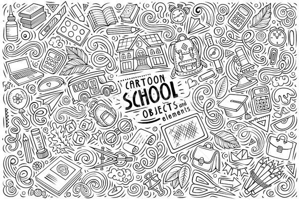 Vector set of Back to School items, objects and symbols Stock photo © balabolka