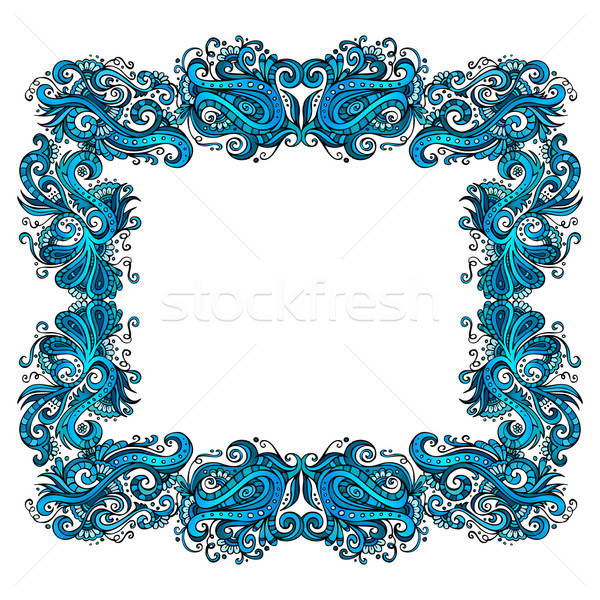 Abstract vector simple floral border Stock photo © balabolka