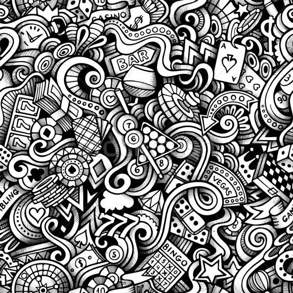 Cartoon hand-drawn doodles on the subject of Casino style theme  Stock photo © balabolka