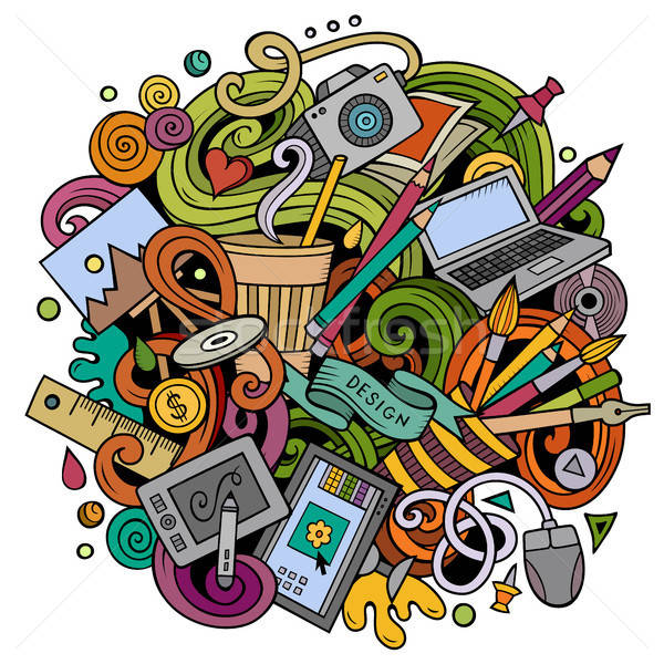 Cartoon vector doodles Art and Design illustration Stock photo © balabolka