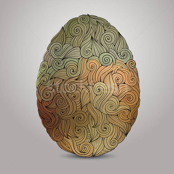 Stock photo: Doodles ornament easter egg background