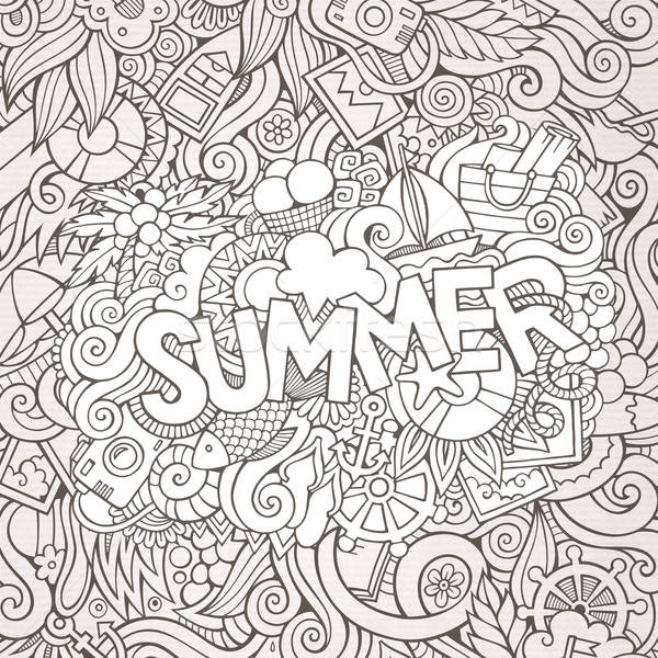 Doodles abstract decorative summer background Stock photo © balabolka