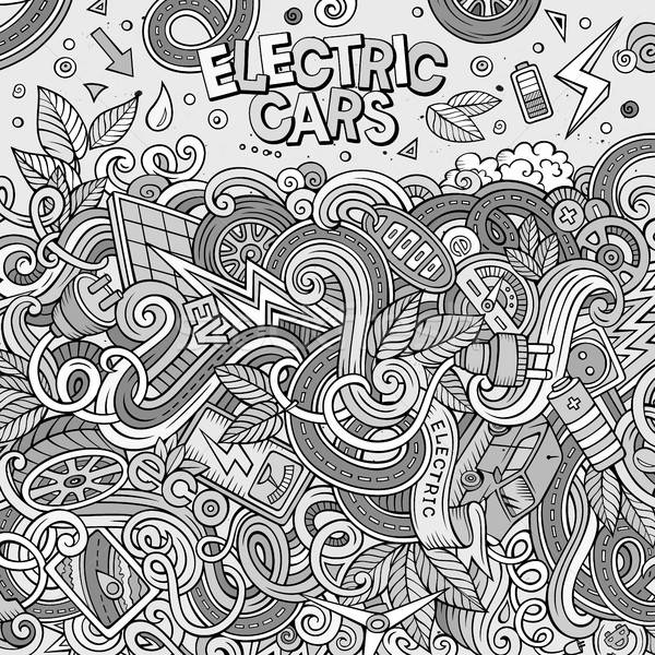 Cartoon doodles electric cars frame design Stock photo © balabolka