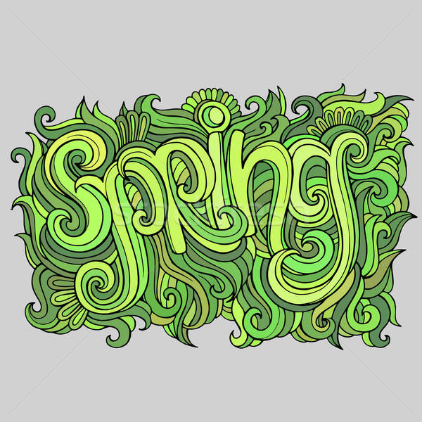 Vector Spring hand lettering sketch Stock photo © balabolka