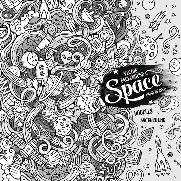 Karikatür sevimli karalamalar uzay örnek Stok fotoğraf © balabolka