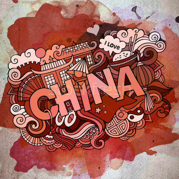 商业照片: 中国 · 国家 ·手· 涂鸦 · 分子 · 符号