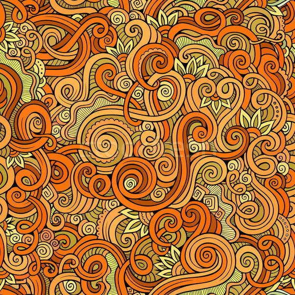 Decorative hand drawn doodle nature ornamental curl  seamless pattern Stock photo © balabolka